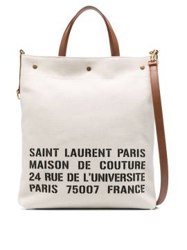 Saint Laurent Shopper aus Canvas mit Logo - Nude von Saint Laurent