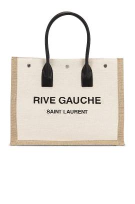 Saint Laurent TOTE-BAG RIVE GAUCHE in Greggio & Naturale - Cream. Size all. von Saint Laurent