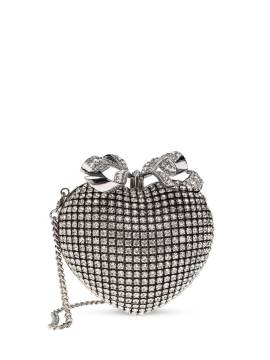 Self-Portrait Crystal Heart Clutch - Silber von Self-Portrait