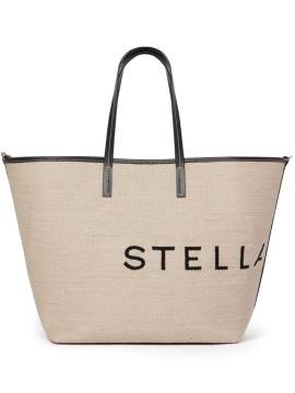 Stella McCartney Shopper mit Jacquard-Logo - Nude von Stella McCartney