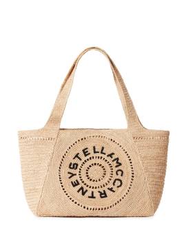 Stella McCartney Shopper aus Bast mit Logo - Nude von Stella McCartney