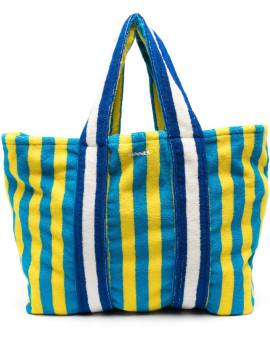 Sunnei Gestreifte Strandtasche mit Frottee-Finish - Gelb von Sunnei