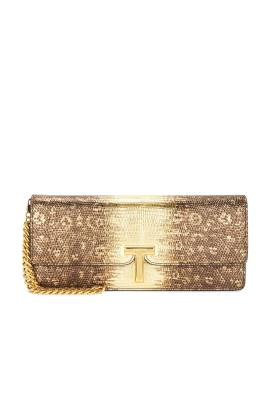 TOM FORD CLUTCH WALLIS in Antikes Gold - Brown. Size all. von TOM FORD