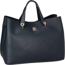 Tommy Hilfiger TH Emblem Satchel  in Navy (21.2 Liter), Handtasche von Tommy Hilfiger