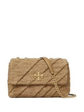 Tory Burch Kleine Kira Schultertasche aus Raffiabast - Braun von Tory Burch