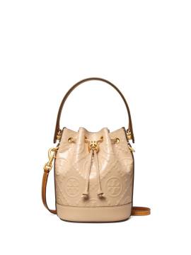 Tory Burch Mini T Monogram Beuteltasche - Nude von Tory Burch