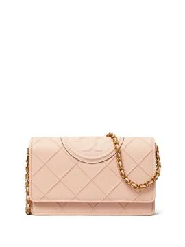 Tory Burch Fleming Soft Portemonnaie aus strukturiertem Leder - Rosa von Tory Burch