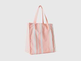 Benetton, Shopping Bag In Rosa Gestreift, taglia OS, Pink, female von United Colors of Benetton