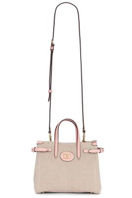 Valentino Garavani TASCHE ANTIBES in Naturale  Tobacco  & Peach Rose - Pink. Size all. von Valentino Garavani