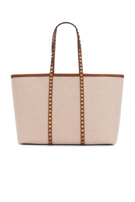 Valentino Garavani TASCHE ROCKSTUD in Naturale  Tobacco  & Selleria - Nude. Size all. von Valentino Garavani