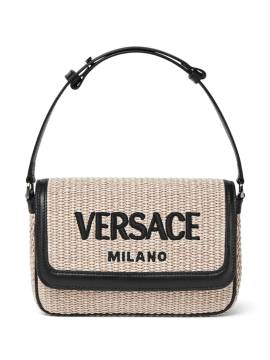 Versace Milano Umhängetasche aus Raffiabast - Nude von Versace