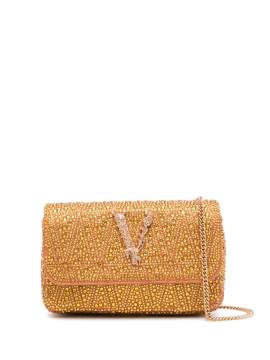 Versace Virtus Schultertasche mit Strass - Gelb von Versace