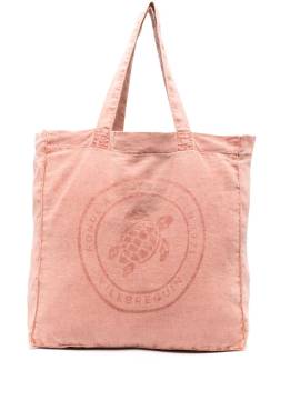 Vilebrequin Shopper aus Leinen mit Logo-Print - Orange von Vilebrequin