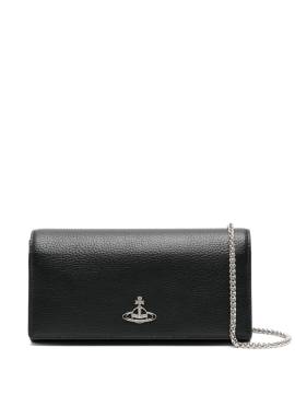 Vivienne Westwood Clutch mit Logo-Schild - Schwarz von Vivienne Westwood