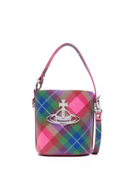 Vivienne Westwood Karierte Beuteltasche mit Orb-Schild - Rosa von Vivienne Westwood