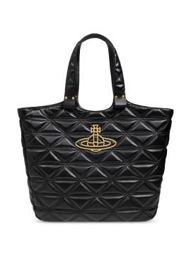 Vivienne Westwood Gesteppte Tote Bag mit Orb-Schild - Schwarz von Vivienne Westwood