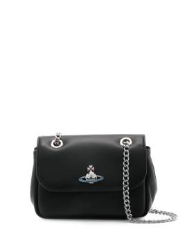 Vivienne Westwood Kleine Schultertasche mit Orb-Schild - Schwarz von Vivienne Westwood