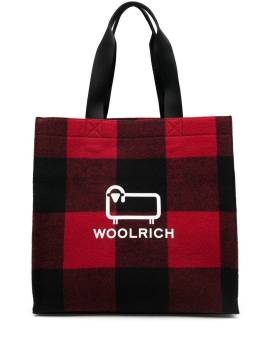 Woolrich Karierter Shopper mit Logo-Print - Rot von Woolrich