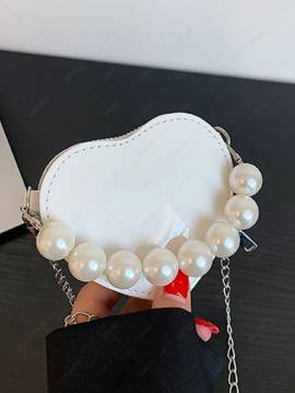 Valentinstag Herz Geformte Künstliche Perle Mini Umhängetasche von ZAFUL