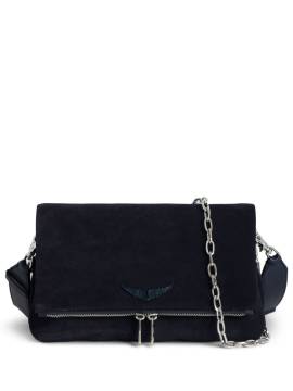 Zadig&Voltaire Rocky Schultertasche aus Wildleder - Blau von Zadig&Voltaire