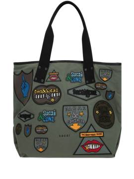 sacai Tote Bag mit Patches - Grün von sacai